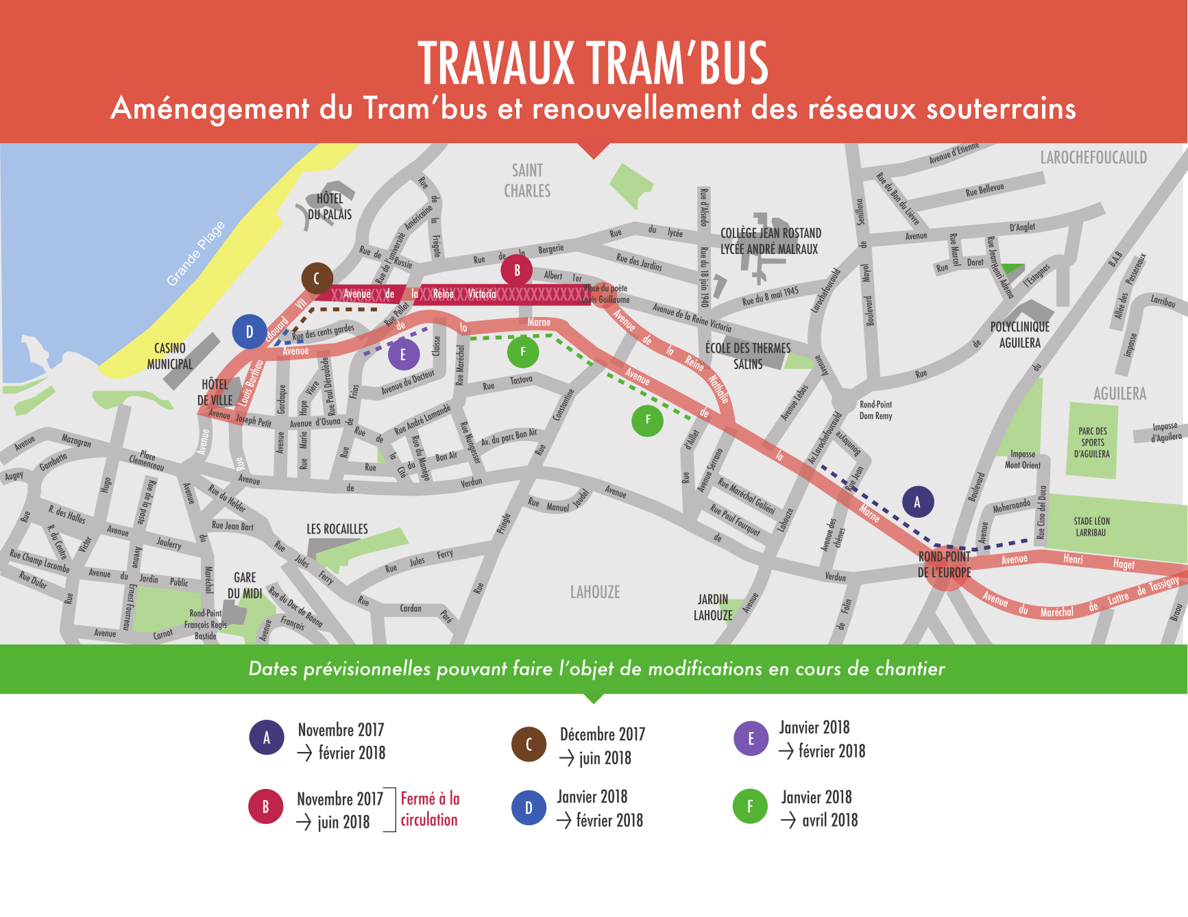 Les travaux à Biarritz Trambus Les travaux à Biarritz Trambus