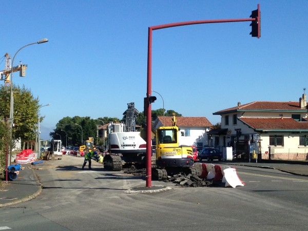 Début des travaux du Trambus Tarnos